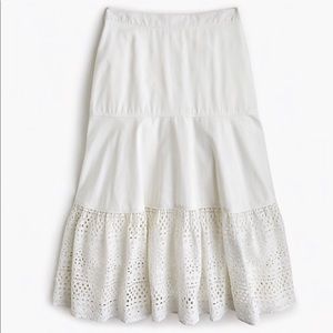 J. Crew white eyelet skirt size 2
